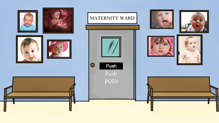 The door of the Maternity ward that says it all