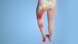 3D medical animation still of Sciatica