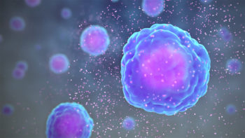 3D medical animation still showing secretion of Cytokines