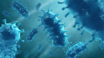 Medical animation still showing rabies virus.