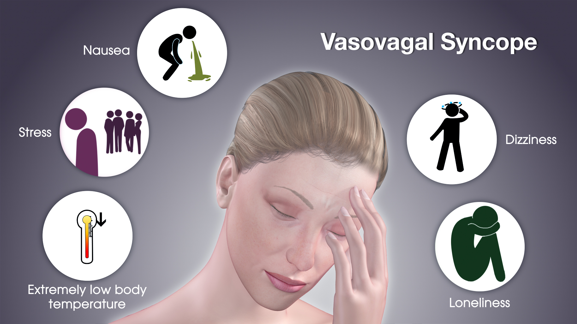 Vasovagal Syncope Shown Using 3D Medical Animation Still Shot